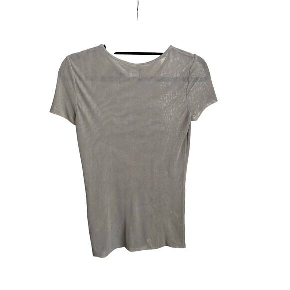 Giorgio Armani Vintage Gray Embroidered Floral Mesh Top Size 10 - Picture 3 of 6
